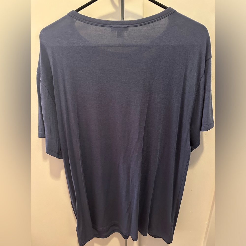 NWOT Express Dusty Blue Lace-Up Top - Picture 2 of 3